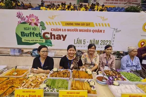Hơn 128 món ăn tại ngày hội buffet chay gây quỹ vì người nghèo