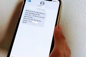 người sử dụng điện thoại nhận tin nhắn rác. Ảnh: NGUYỄN HIỀN