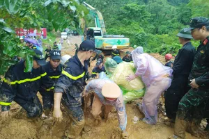 Ảnh: Hiện trường sạt lở đất đá trúng vào xe 16 chỗ ở Hà Giang