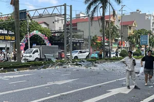 Nổ lớn tại quán ăn sắp khai trương ở Vĩnh Phúc, 7 người bị thương