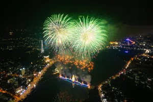 Phú Thọ bắn pháo hoa dịp Giỗ Tổ Hùng Vương 2025