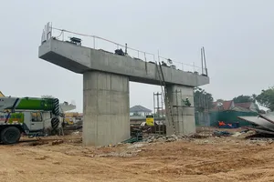 Hình hài cầu Phong Châu, Phú Thọ sau 3 tháng thi công khẩn trương