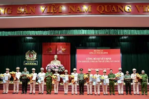 12 lãnh đạo, cán bộ Công an tỉnh Hòa Bình nghỉ hưu trước tuổi