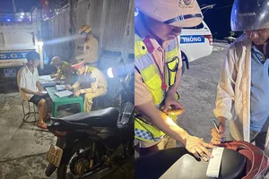 CSGT Phú Thọ mật phục gần quán nhậu, xử lý tài xế vi phạm nồng độ cồn