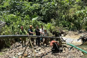 Chín người bị điều tra vì khai thác vàng trái phép ở khe suối