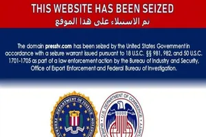 Chính quyền Mỹ đã chiếm quyền kiểm soát hai trang web của truyền thông quốc gia Iran là Press TV và Al-Alarm.