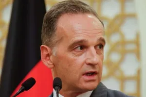 Ngoại trưởng Đức Heiko Maas phát biểu trong một cuộc họp báo ở Doha, Qatar, vào ngày 31-8.