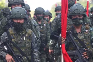 Các binh sĩ Đài Loan trong một cuộc diễn tập hàng năm ở Đài Nam, ngày 14-9.