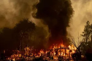 Ngọn lửa đã thiêu rụi hơn 34 km vuông diện tích rừng và nhiều ngôi nhà.