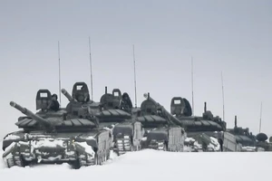 Lực lượng quân đội Nga trong một cuộc tập trận ở vùng Nizhny Novgorod vào tháng 3.