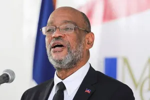Thủ tướng Haiti Ariel Henry phát biểu tại buổi lễ nhậm chức của Bộ trưởng Văn hóa và Truyền thông, ở Port-au-Prince, Haiti ngày 26-11-2021.