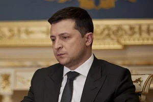 Tổng thống Ukraine Volodymyr Zelensky được chụp vào ngày 21-1.