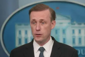 Cố vấn An ninh Quốc gia Mỹ Jake Sullivan nói chuyện với giới truyền thông tại Nhà Trắng vào ngày 22-3.