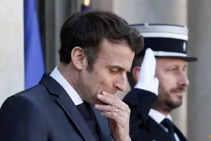 Tổng thống Pháp Emmanuel Macron tại Điện Elysee, Paris, ngày 21-3.