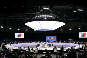 Toàn cảnh Hội nghị thượng đỉnh NATO tổ chức tại Madrid, Tây Ban Nha, ngày 29-6. 