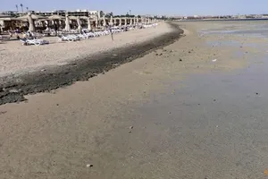 Một phần bãi biển của khu nghỉ mát ở vịnh Sahl Hasheesh, TP Hurghada (Ai Cập), ngày 8-1-2020.