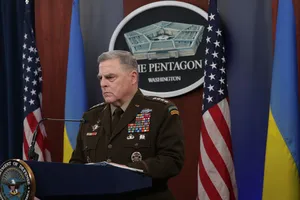 Chủ tịch Hội đồng Tham mưu trưởng Liên quân Mỹ - Tướng Mark Milley tổ chức một cuộc họp báo vào tháng 11-2022 tại Lầu Năm Góc.