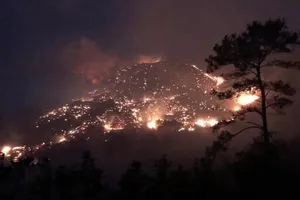 Cả quả đồi cháy rực lửa ở Bình Liêu, gần 400 người nỗ lực dập lửa