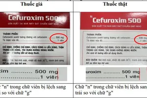 Phát hiện thuốc kháng sinh Cefuroxim 500 giả 