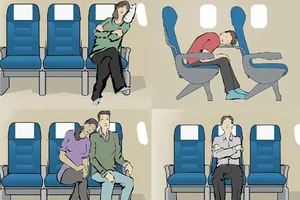 10 tư thế giúp bạn ngủ ngon trên máy bay