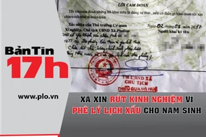 Xã rút kinh nghiệm vì phê lý lịch xấu cho nam sinh