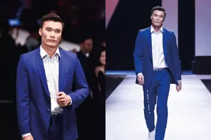 Thủ môn Bùi Tiến Dũng lần đầu trình diễn thời trang