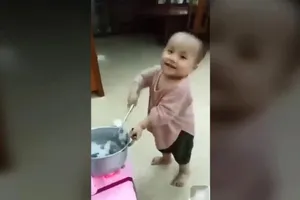 Hài hước với màn trổ tài nấu ăn của 'đầu bếp nhí'