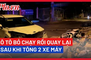Video: Ô tô tông 5 người đi xe máy rồi bỏ chạy, sau đó quay lại hiện trường