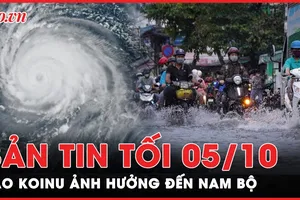 Bản tin tối 5-10: Nam Bộ mưa lớn do chịu ảnh hưởng từ bão Koinu
