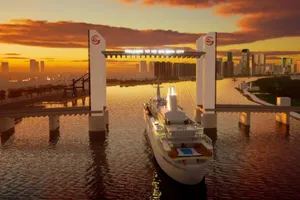 Video: Phối cảnh tàu thuyền qua cầu nâng Thủ Thiêm 4