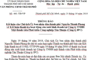Xử lý hàng loạt sai phạm ở Công ty Phát triển CN Tân Thuận