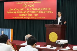 TP.HCM công bố dự thảo báo cáo chính trị ĐH Đảng bộ lần XI