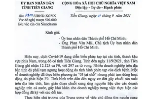 Tiền Giang đề nghị mượn TP.HCM 500.000 liều vaccine Vero Cell