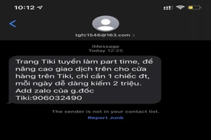 Lại rộ tin nhắn lừa đảo tuyển dụng việc nhẹ lương cao