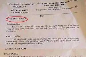 Báo cáo Bộ GD&ĐT sự cố đề thi học sinh giỏi môn sử