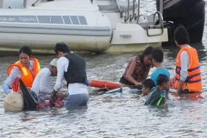 Cứu hộ bất thành cá voi 250 kg lạc vào vịnh Vĩnh Hy 