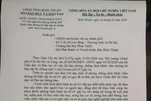 Học sinh các cấp ở Bình Thuận tạm nghỉ 1 tuần