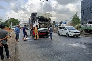 Hiện trường vụ tai nạn. Ảnh: PĐ