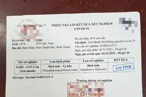 Bắt nhóm làm giả phiếu xét nghiệm COVID-19 ở Phan Thiết