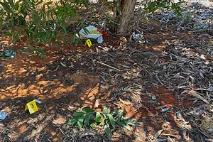 Hiện trường nơi phát hiện thi thể thầy giáo. Ảnh: PĐ