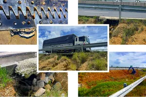 Cao tốc Vĩnh Hảo - Phan Thiết xói lở mép đường là do tháo gờ chắn nước