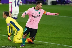 Messi 644 lần phá lưới các thủ môn khi anh chơi cho Barca. ẢNH: GETTY
