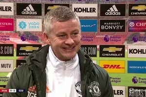 Solskjaer rất vui sau trận đấu. ẢNH: BT SPORT
