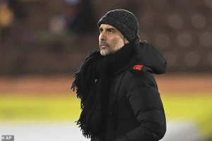 Pep Guardiola đang trên đường trở thành huyền thoại đội chủ sân Etihad. ẢNH: AP