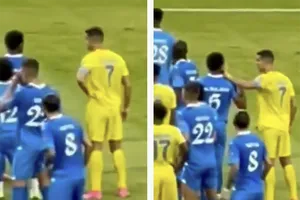 Đối thủ nổi cơn thịnh nộ vì bị Ronaldo… lau mặt