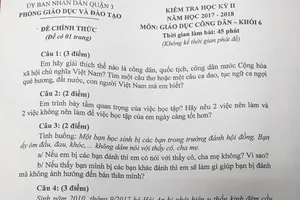 Câu chuyện bé Hải An hiến giác mạc vào đề kiểm tra