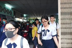 Điểm thi trường THCS Colette, một trong 3 điểm thi bị thiếu mã đề thi. Ảnh: Thủy Trúc 