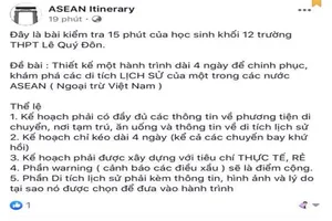HS thiết kế tour du lịch khám phá ASEAN lấy điểm 15 phút