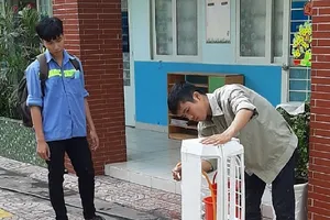 Trường tiểu học Triệu Thị Trinh, quận 10 vệ sinh máy lạnh, sát khuẩn trường học