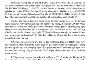 Bình Phước yêu cầu không giao bài tập cho học sinh dịp Tết